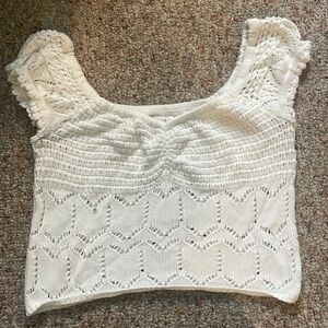 White crochet top from Aeropostale